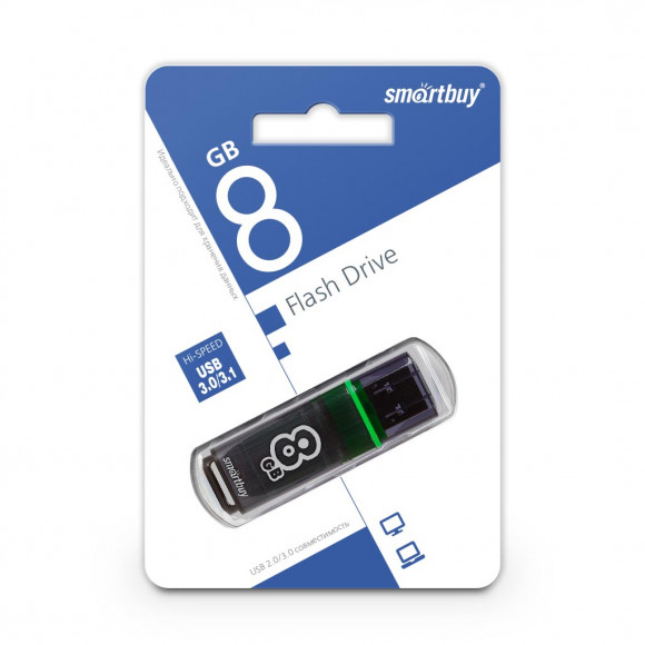 3.0 USB флеш накопитель Smartbuy 8GB Glossy Dark Grey (SB8GBGS-DG)