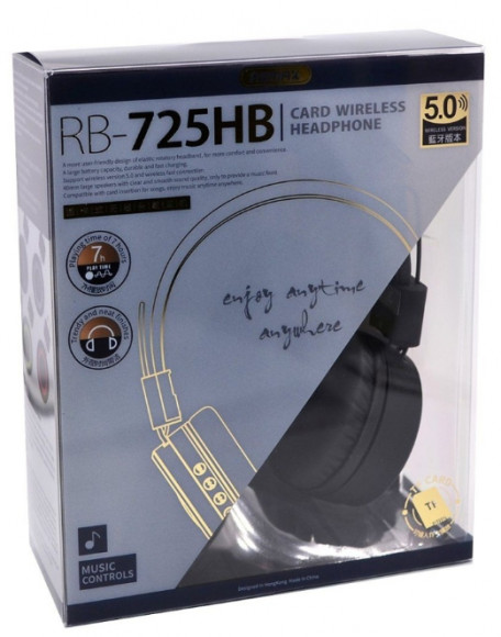 Стереонаушники Bluetooth полноразмерные Remax RB-725HB BT5.0/200mAh/7ч розовые