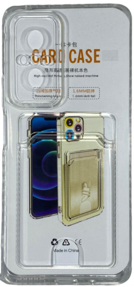 Чехол-накладка силикон с карманом под карту Huawei Nova 9SE прозрачный