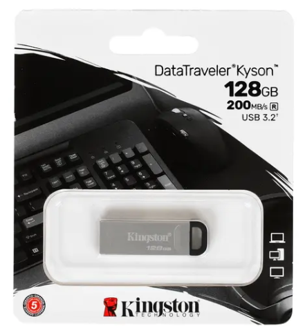 3.0/3.2 USB флеш накопитель Kingston DataTraveler Kyson 128GB (DTKN/128GB) металлическии