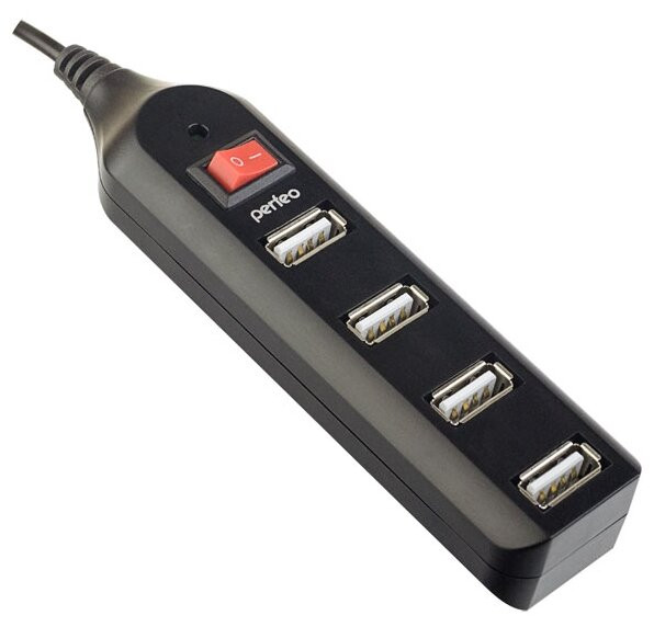 USB-HUB Perfeo 4 Port, (PF-HYD-6001H) чёрный
