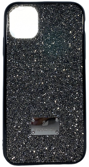 Накладка для iPhone 11 6.1" Swarovski силикон (с блестками) темно-серый