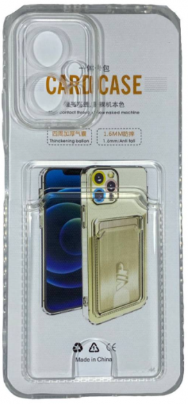 Чехол-накладка силикон с карманом под карту Xiaomi Pocophone X4 прозрачный