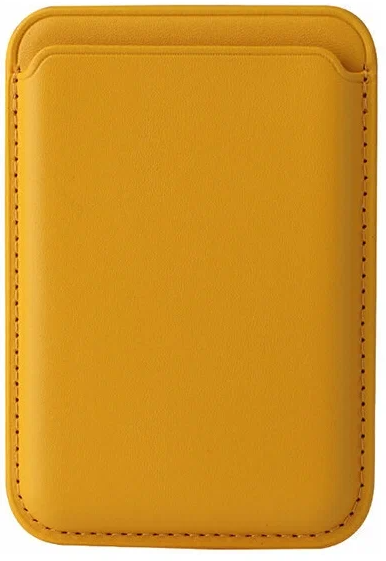 Кожаный чехол-бумажник для карт и визиток с анимацией MagSafe Leather Wallet для iPhone желтый