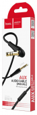 Аудиокабель AUX 3.5мм Hoco UPA15 1м с микрофоном угловой силиконовый черный