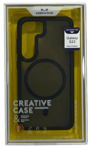 Накладка для Samsung Galaxy S23 Keephone Magsafe series силикон прозрачный темный