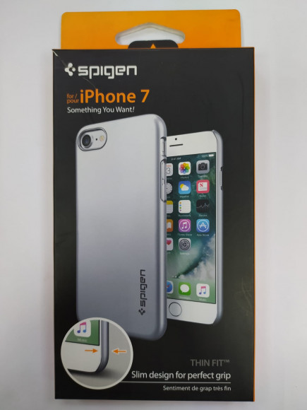 Клип-кейс Spigen для iPhone 7 Thin Fit, серебристый  (042CS20733)