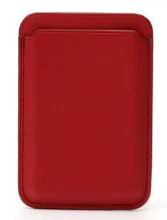 Кожаный чехол-бумажник для карт и визиток с анимацией MagSafe Leather Wallet для iPhone красный