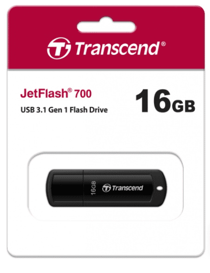 3.1 USB флеш накопитель Transcend 16GB JetFlash 700 черный