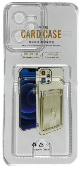 Чехол-накладка силикон с карманом под карту Realme C35 прозрачный