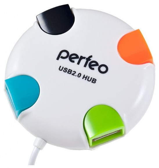 USB-хаб Perfeo 4 порта (PF-VI-H020) белый