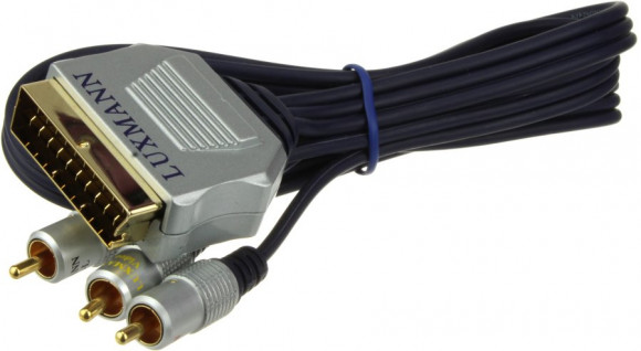 Кабель Scart-3 RCA Plug Luxmann 2 метра (with Switch)