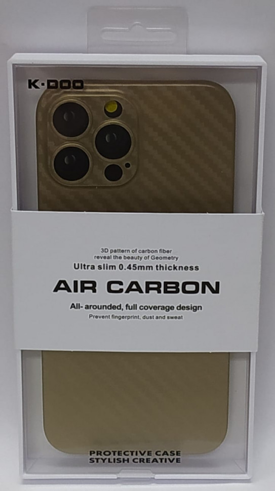 Накладка для iPhone 13 Pro Max 6.7" K-Doo Air Carbon пластик золотая