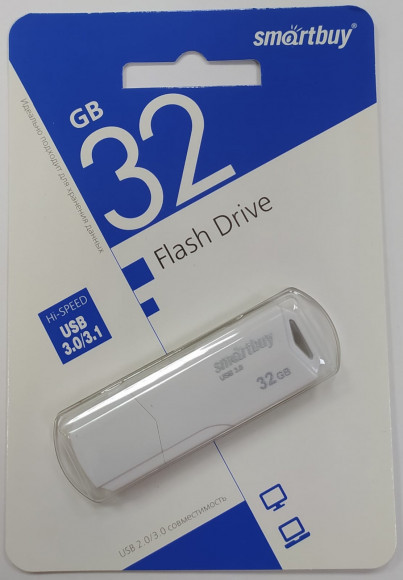 3.1 USB флеш накопитель SmartBuy 032GB CLUE White (SB32GBCLU-W3)