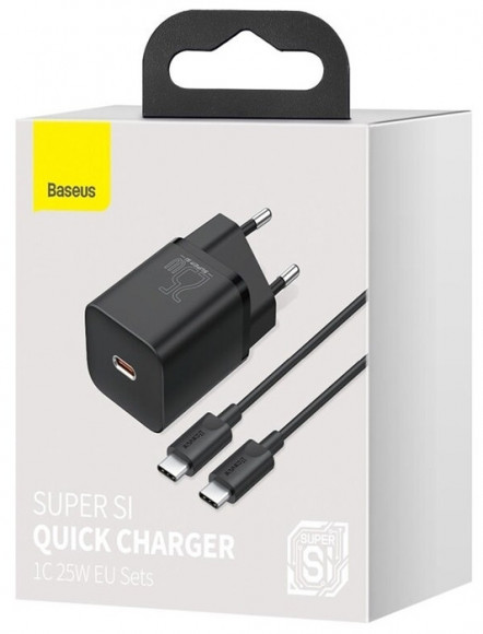 Сетевое зарядное устройство Baseus Super Si Quick Charger 1C 25W 1м EU (TZCCSUP-L01) черное