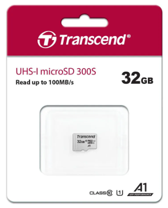 micro SDHC карта памяти Transcend 300S 32GB UHS-I A1 Сlass 10 100MB/s (без адаптера SD)