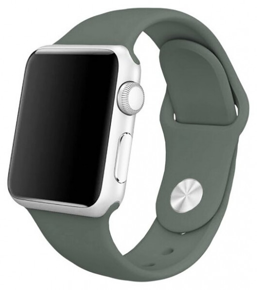 Сменный браслет силиконовая для Apple Watch 38mm серо-зеленый