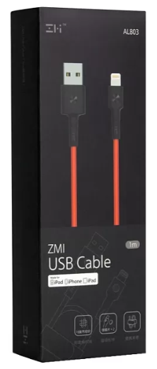 USB Кабель Xiaomi ZMI Apple Lightning MFi AL803/AL805 100 cm красный