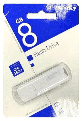 3.1 USB флеш накопитель Smartbuy 8GB Clue White (SB8GBCLU-W3)