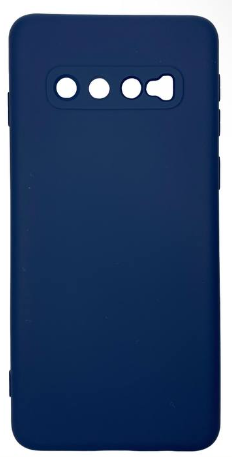 Накладка для Samsung Galaxy S10 Silicone cover без логотипа темно-синяя