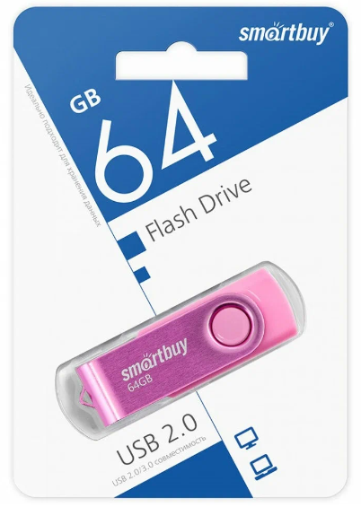 USB флеш накопитель SmartBuy 64GB Twist (SB064GB2TWP) розовый
