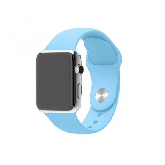 Сменный браслет силиконовая для Apple Watch 38mm серо-голубой