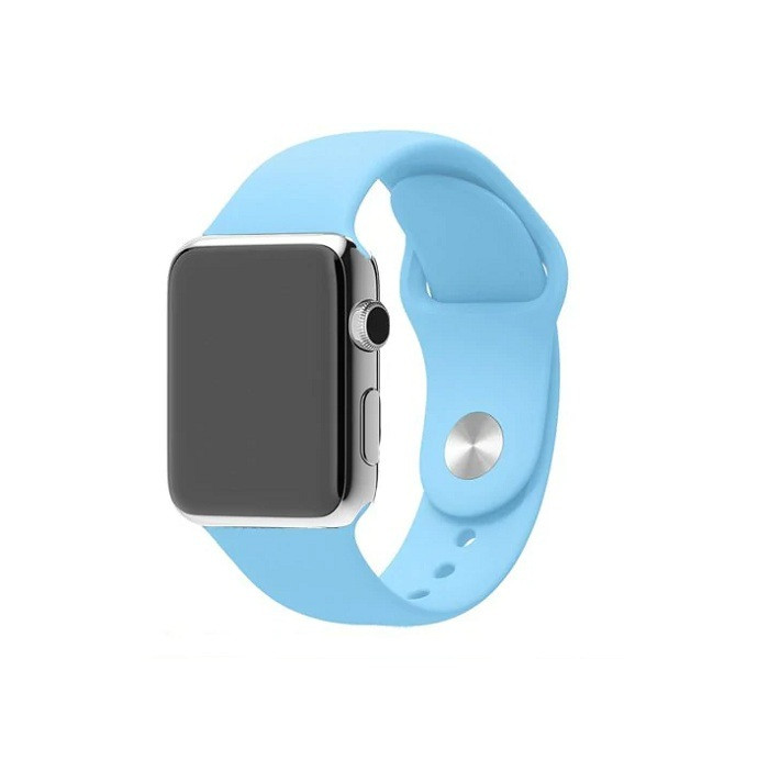 Сменный браслет силиконовая для Apple Watch 38mm серо-голубой