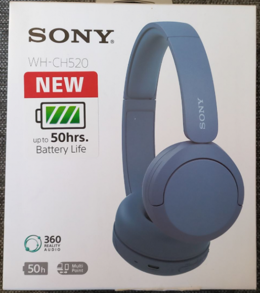 Стереонаушники Bluetooth Полноразмерные Sony WH-CH520 синие