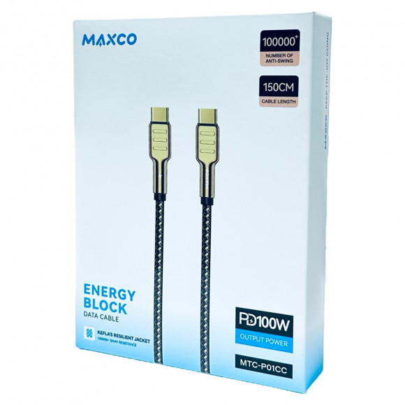 Usb Кабель-зарядка Type-C на Type-C Maxco MTC-P01CC 100W 1.5м золотой