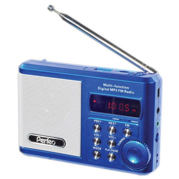 Perfeo мини-аудио Sound Ranger, УКВ+FM, MP3 (USB/microSD), AUX, BL-5C 1000mAh, синий (PF-SV922BLU)