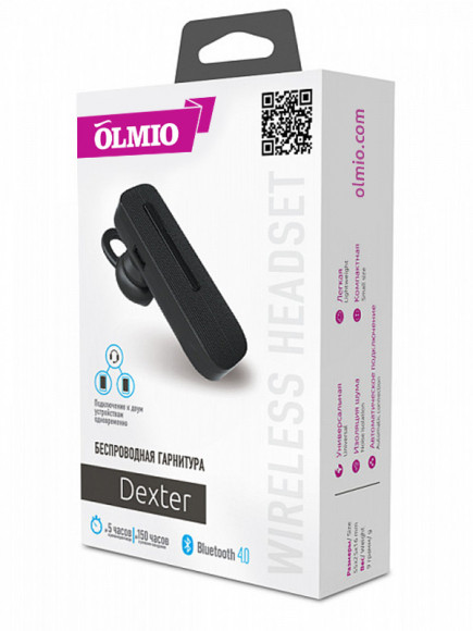 Мобильная Bluetooth-гарнитура Olmio Dexter черная