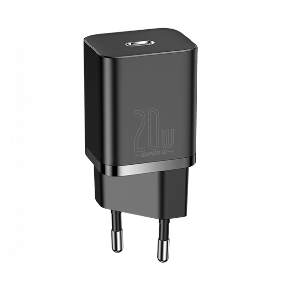 Сетевое зарядное устройство Baseus Super Si 1C + кабель Type-C - Lightning, 20 Вт (TZCCSUP-B01), черный