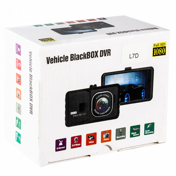 Автомобильный видеорегистратор L7D 3.0"/600mAh/MicroSD до 32GB/FullHD 1080p черный