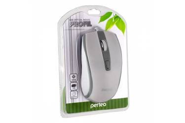 Мышь проводная Perfeo Profil USB/DPI 800-1200-1600/4 кнопки/1.5м бело-серая