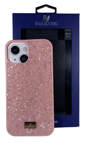 Накладка для iPhone 14 6.1" Swarovski розовый