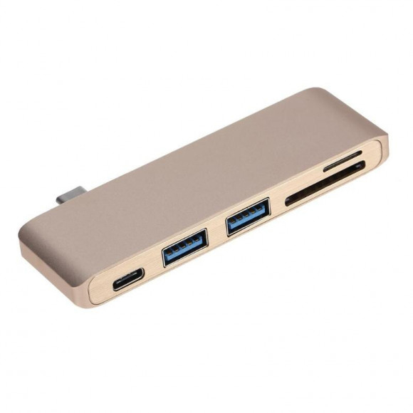 Переходник Type-C - 2 USB3.0/USB-C/TF/MicroSD