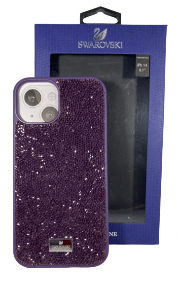 Накладка для iPhone 14 6.1" Swarovski фиолетовый