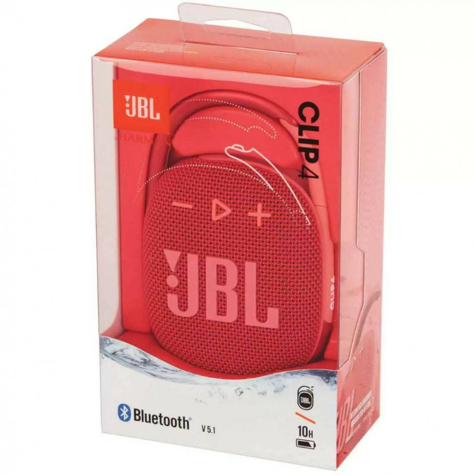 Bluetooth колонка JBL Clip 4 BT5.0/500mAh/6ч/5Вт/IP67 красная Оригинал