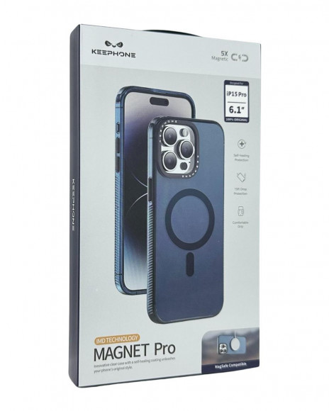 Накладка для i-Phone 15 Pro Keephone Magnet Pro синяя