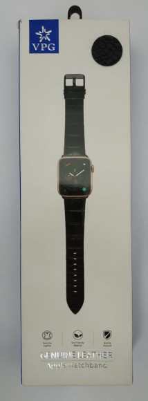 Сменный браслет кожанный для Apple Watch 38-40mm black