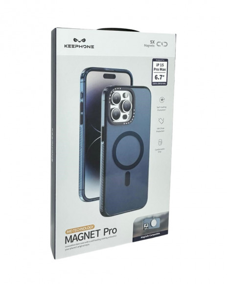 Накладка для i-Phone 15 Pro Max Keephone Magnet Pro синяя