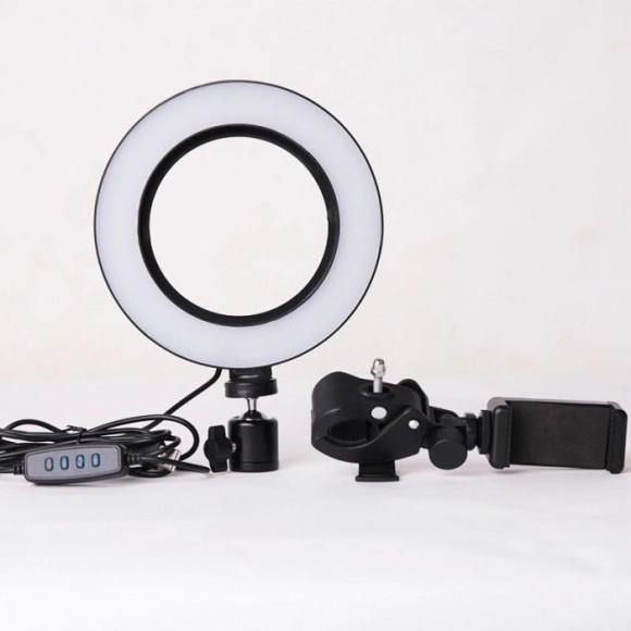 Кольцевая LED-лампа для селфи 16 см Ring Fill с регулятором яркости, черная