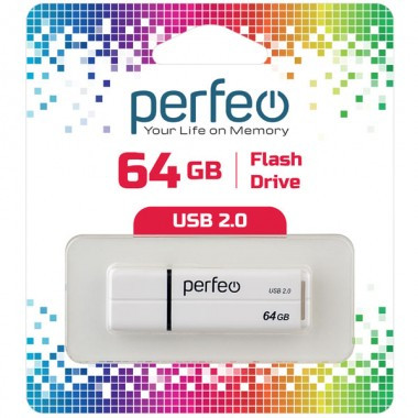 USB флеш накопитель Perfeo 64GB C01G2 White