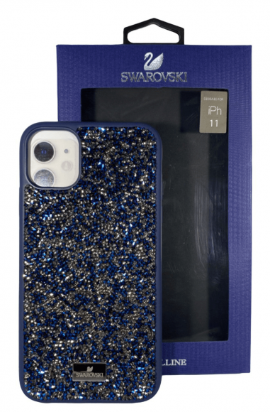 Накладка для iPhone 11 6.1" Swarovski синий