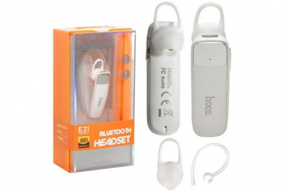 Мобильная Bluetooth-гарнитура Hoco E31 Graceful Bluetooth V4.2 белый