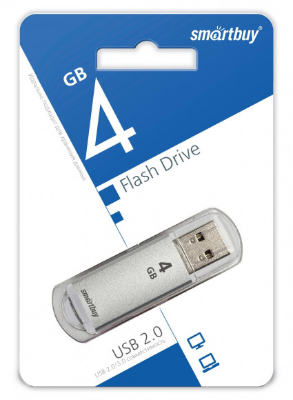 USB флеш накопитель Smartbuy 4GB V-Cut Silver (SB4GBVC-S)