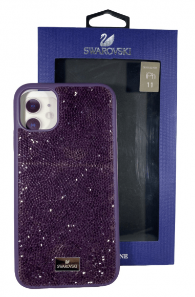 Накладка для iPhone 11 6.1" Swarovski фиолетовый