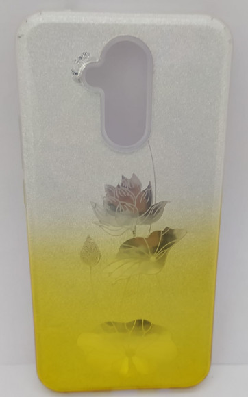 Накладка для Huawei Mate 20 Lite силикон с блестками цветы в ассортименте