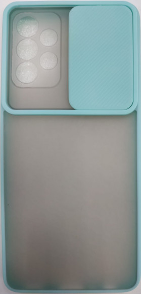 Накладка со шторкой камеры Samsung Galaxy A72 матовая бирюзовая