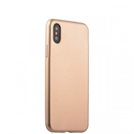 Чехол-накладка для iPhone X J-case силикон матовый золотой